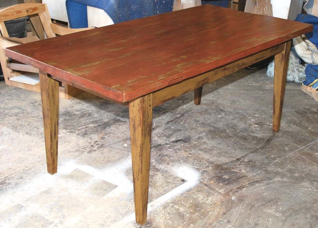 Danish Painted Farm Table in Reclaimed Antique Wood, Custom Made by Petersen Antiques For Sale