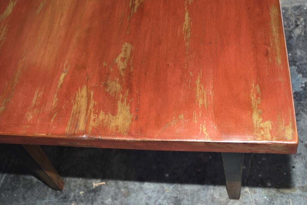 19th Century Painted Farm Table in Reclaimed Antique Wood, Custom Made by Petersen Antiques For Sale