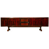 A large rich grained rosewood credenza