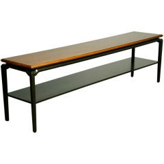 Massive custom walnut console table by Monteverdi-Young