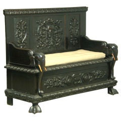 Colonial style ebonized elephant cabinet with storage