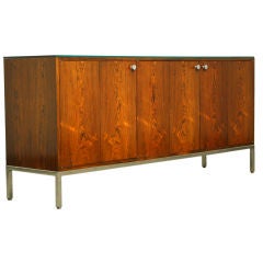 Rosewood and stainless steel cabinet by Pace Collection
