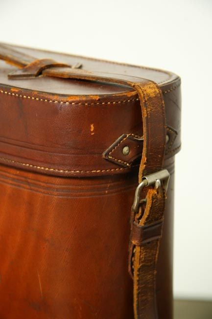 American Abercrombie and Fitch lunchbox and leather thermos case