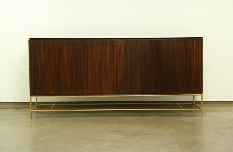 American A mahogany and brass credenza by Paul McCobb for Calvin