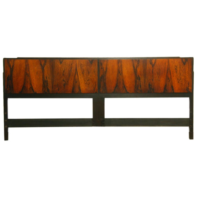 A Harvey Probber queen size rosewood headboard