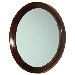 Round rosewood mirror from Brazil