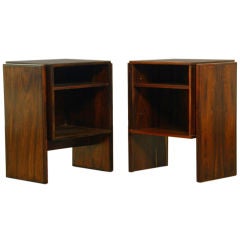 A pair of rosewood night stands by Joaquim Tenreiro