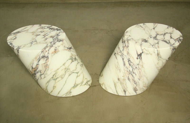 American Pair of solid calacatta marble 