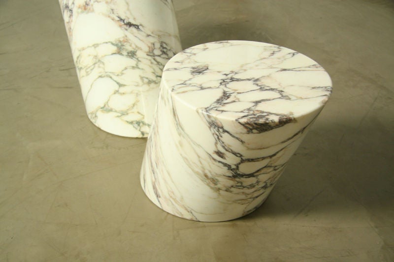 20th Century Pair of solid calacatta marble 