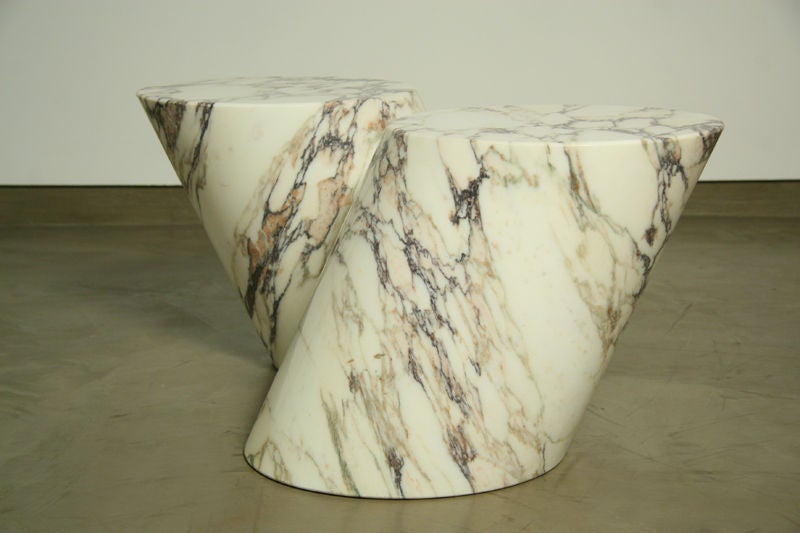 Pair of solid calacatta marble 