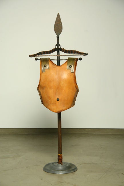 Decorative valet with leather breastplate and bronze elements 2