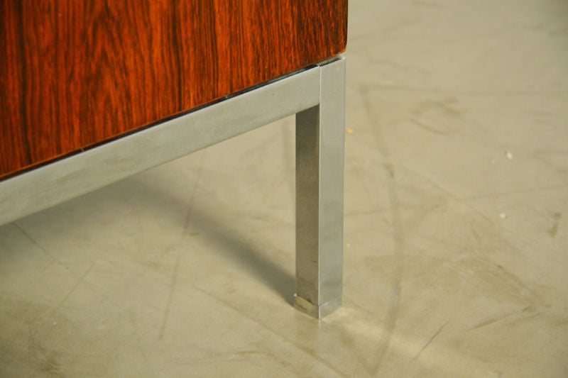 Mid-20th Century Rosewood cabinet with carrara marble top, Knoll