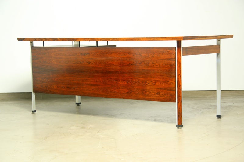 Mid-20th Century A rosewood and aluminum 