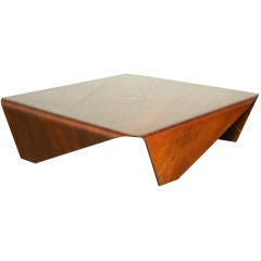 Low geometric bent plywood coffee table by Jorge Zalszupin