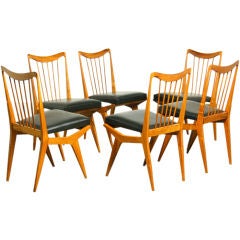 Set of 6 Caviuna dining chairs by Giuseppi Scapinelli