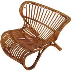 Italian wicker low chair