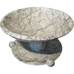 Magnificent marble bowl on stand by Sergio Asti