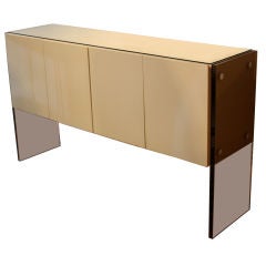 Whilte lacquer and smoky lucite sideboard by Milo Baughman