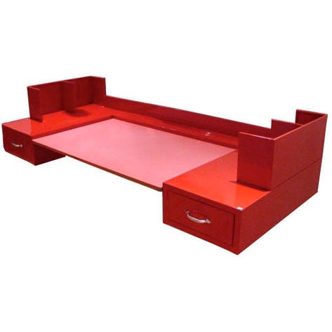 JEAN PROUVE / JULES LELEU, Circa 1935 wall mounted desk.