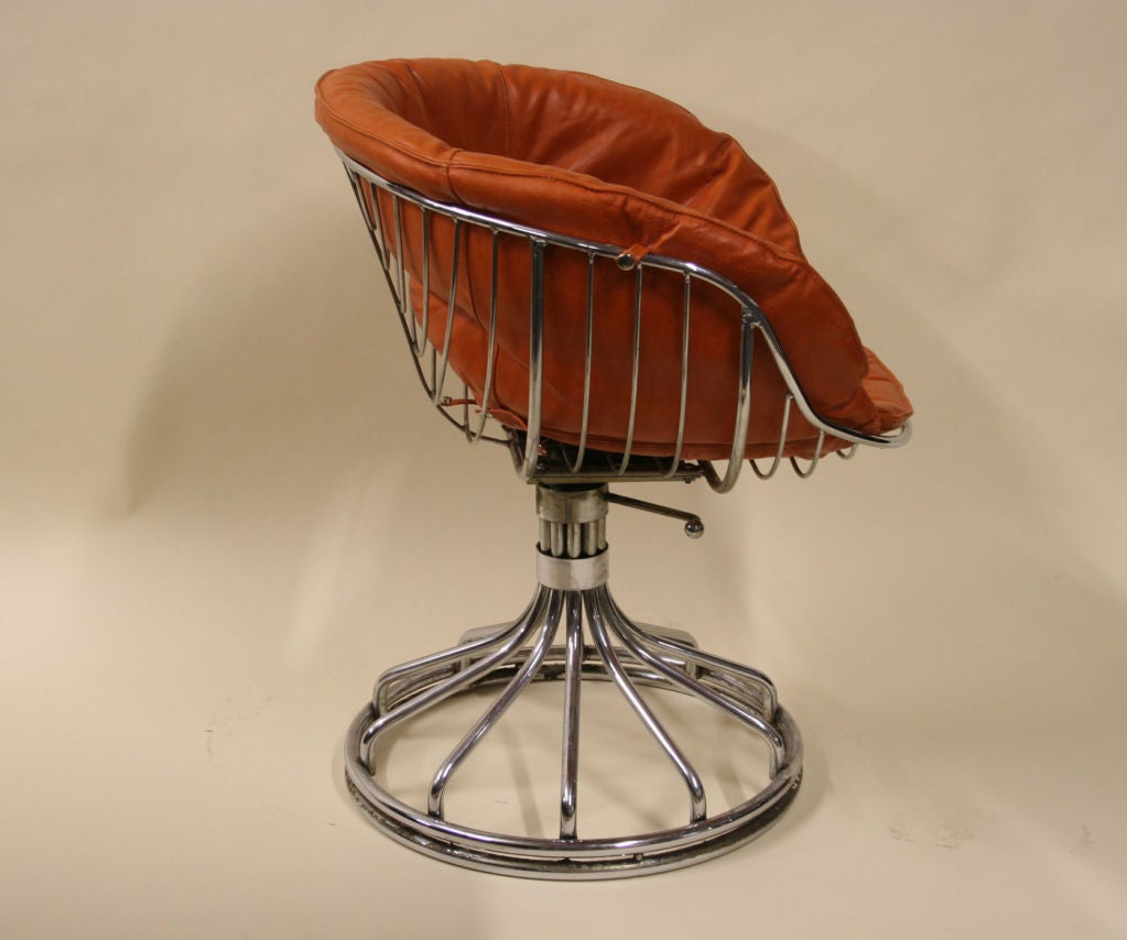 French PAIR  OF  SWIVEL  CHAIRS  FRENCH 70'S.