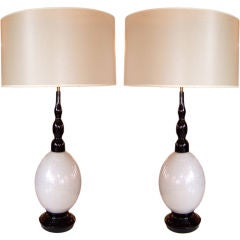 PAIR of Italian Egg Lamps