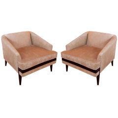 Pair of Ebonized Mid Century Chairs Pair of Ebonized Mid Century Chairs