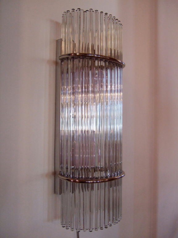 Pair of Glass Rod Sconces