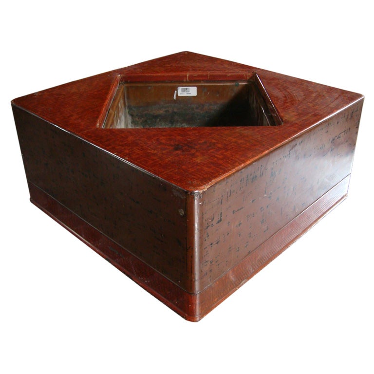 Rare Large Square Negoro Lacquered Japanese Hibachi For Sale