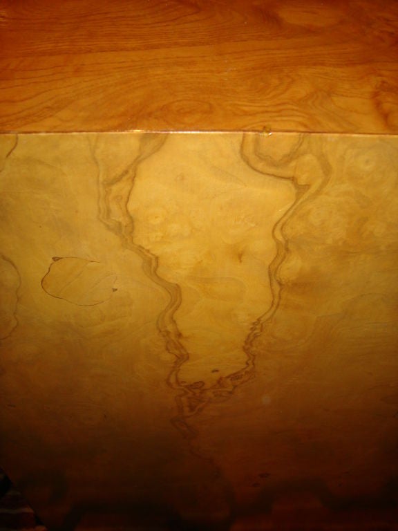 A Burlwood Cube Side Table or Pedestal by DUNBAR 1