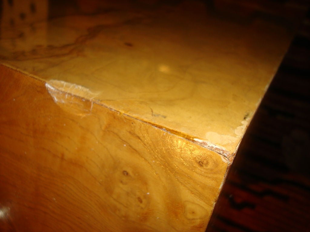 A Burlwood Cube Side Table or Pedestal by DUNBAR 4