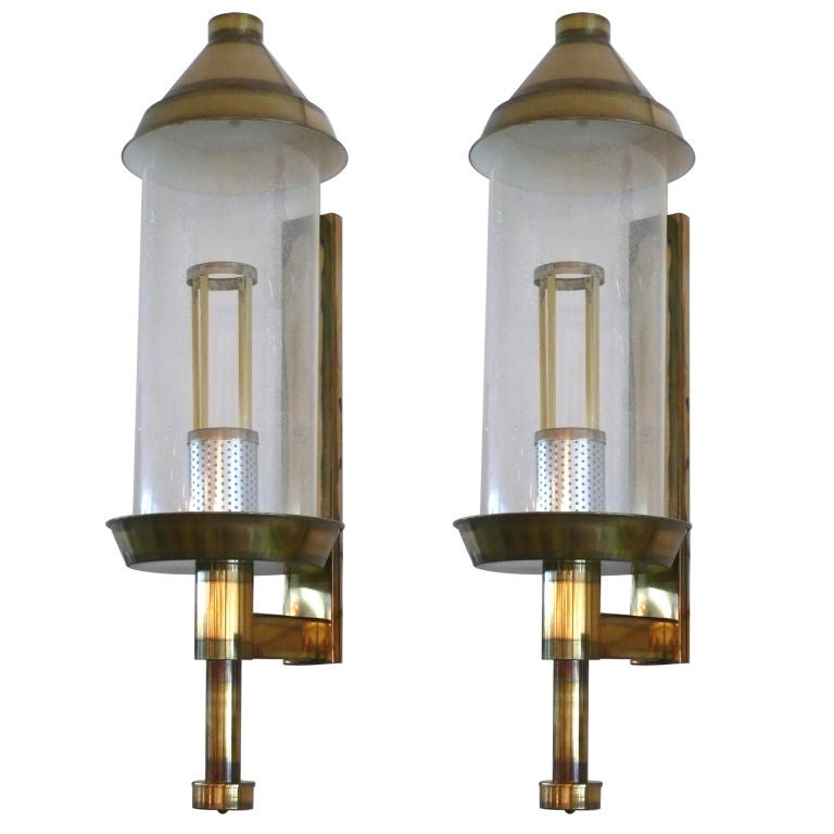 Giant Brass Lantern Sconces