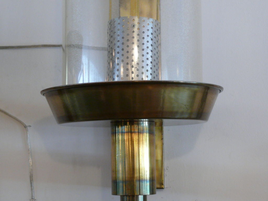 20th Century Giant Brass Lantern Sconces