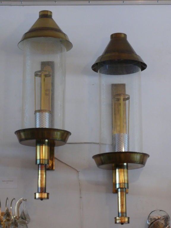 Giant Brass Lantern Sconces 6