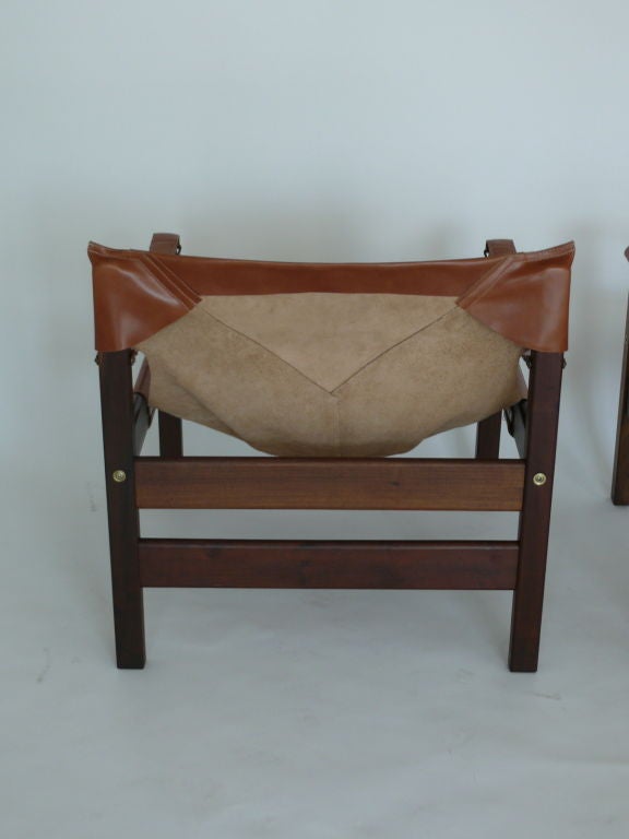 Brazilian Rosewood and Leather Chairs 2
