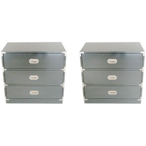 Pair of Campaign Cabinets