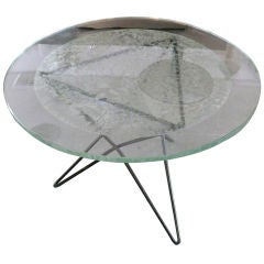 Italian Textured Glass Table