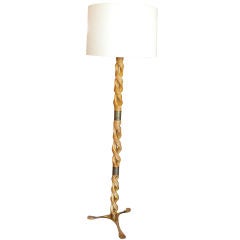 Italian Carved Wood Floor Lamp