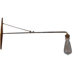 French Wood Swing Arm Sconce