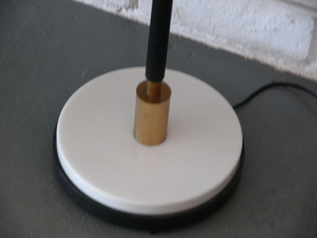 Glass Stilnovo Floor Light with Marble Base