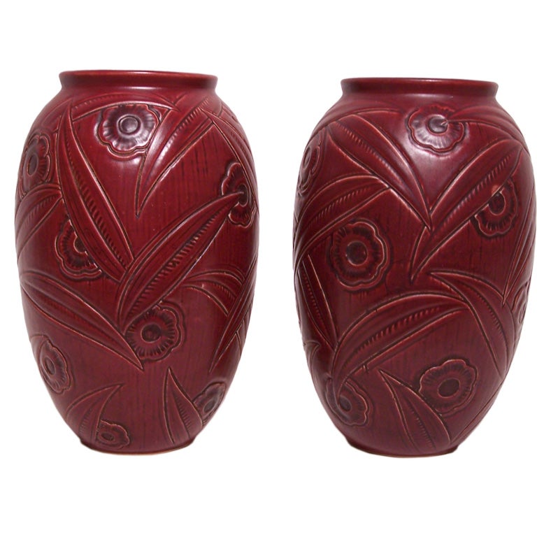 Fine & Rare Large Pair of Weller "Paragon" Vases For Sale