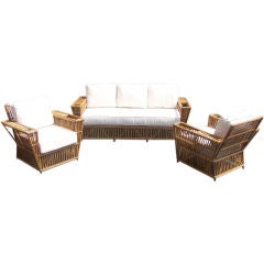 Split Reed Living Suite, 2 Lounge Chairs & Sofa