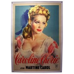Vintage Movie Poster, "Caroline Cherie" with Martine Carol