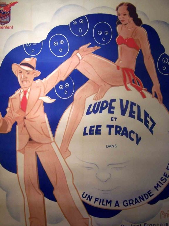 Large Vintage Movie Poster, "Le Roi Du Bluff"