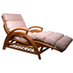 Vintage Rattan Chaise Lounge Chair