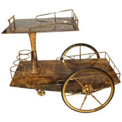 Aldo Tura Lacquered Goatskin Barcart