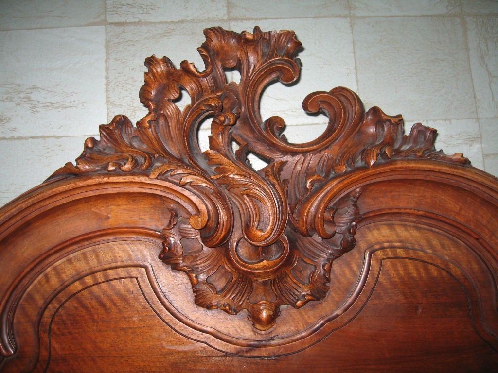 Louis XV Style 19th Century Walnut Bed 7