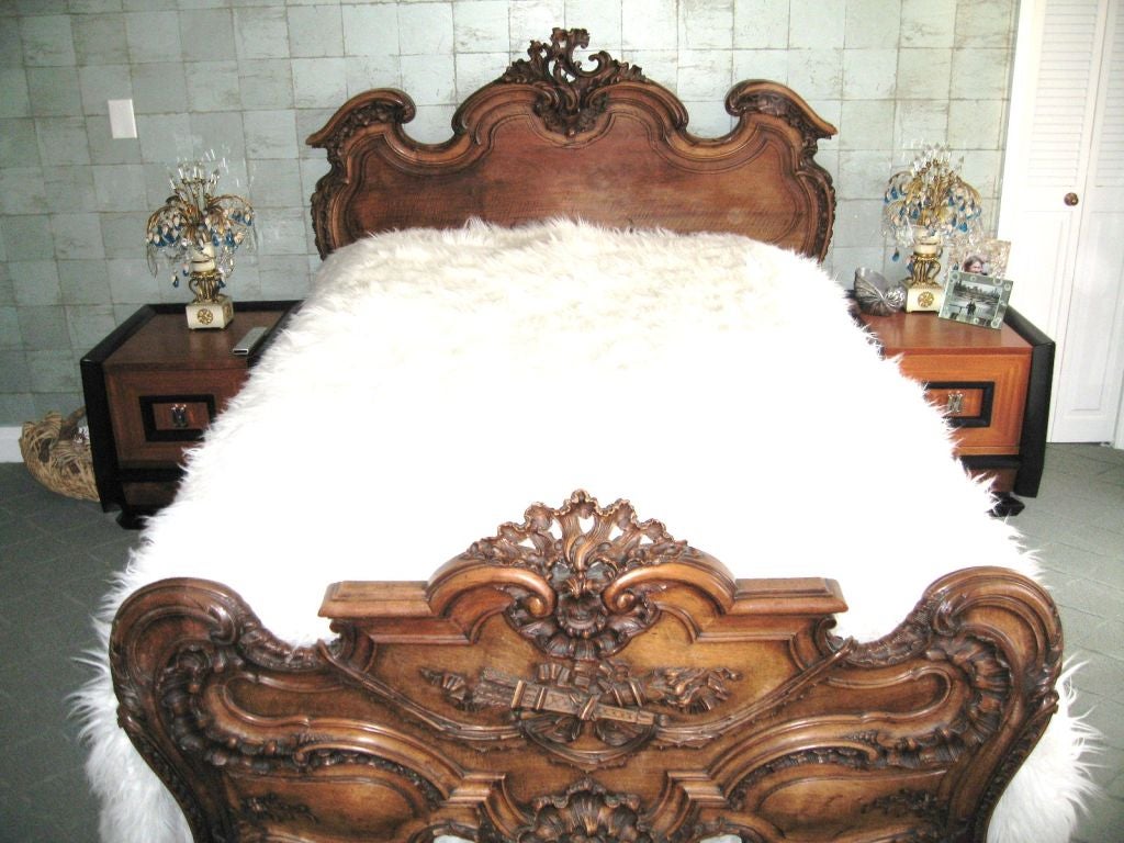 French Louis XV Style 19th Century Walnut Bed
