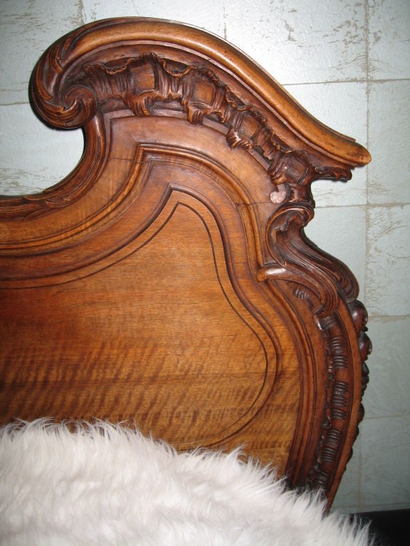 Louis XV Style 19th Century Walnut Bed 5