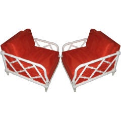 Pair of Faux Bamboo Lounge Chairs