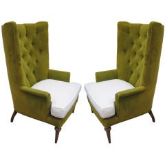 Fantastic Pair of Hollywood Regency Style Highback Chairs